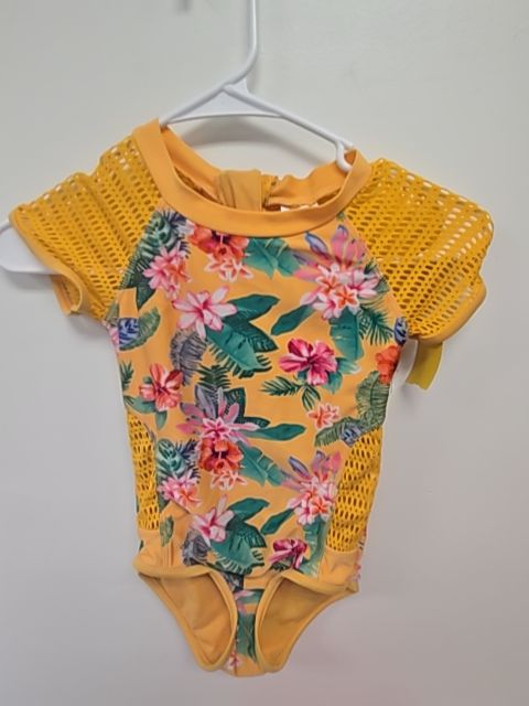 Yellow Floral Art Class Swim Suit, 6 G