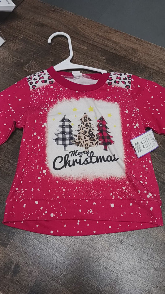red Shein Long Sleeve Merry Christmas Shirt 18-24m, 18M G