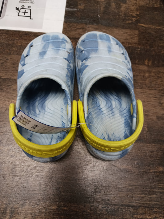 Blue/yellow Rugged Shark Rubber Shoes, 7 B