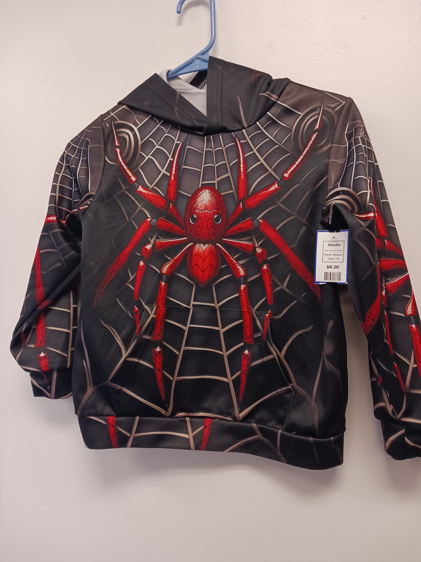 Black/Grey/Red Spider Boutique Hoodie, 7 B