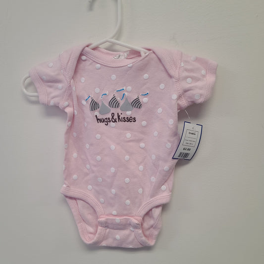 Pink/White Polka Dot Hershey Kiss Rabbit Skins Onesie, 6M G