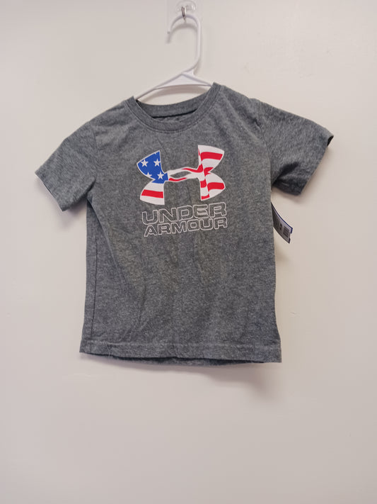 Grey/American Flag Under Armour Shirt, 4T B