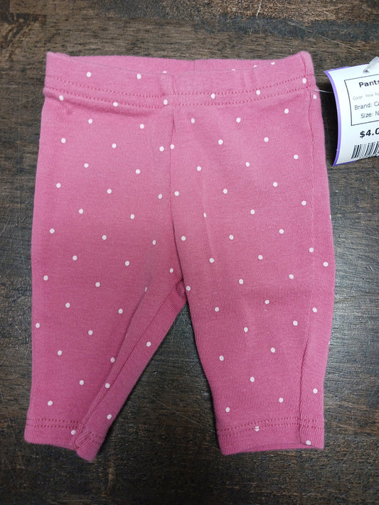 Pink Polka Dot Carters Pants, NB G