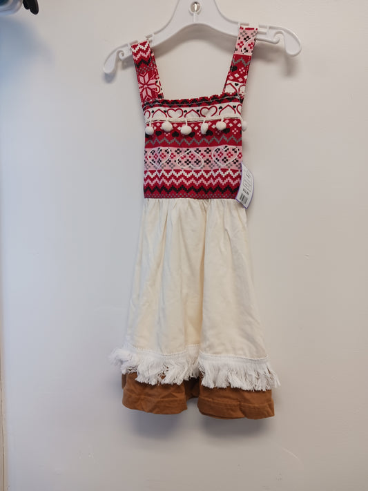 White/Red/Pink Boutique Dress, 3T G