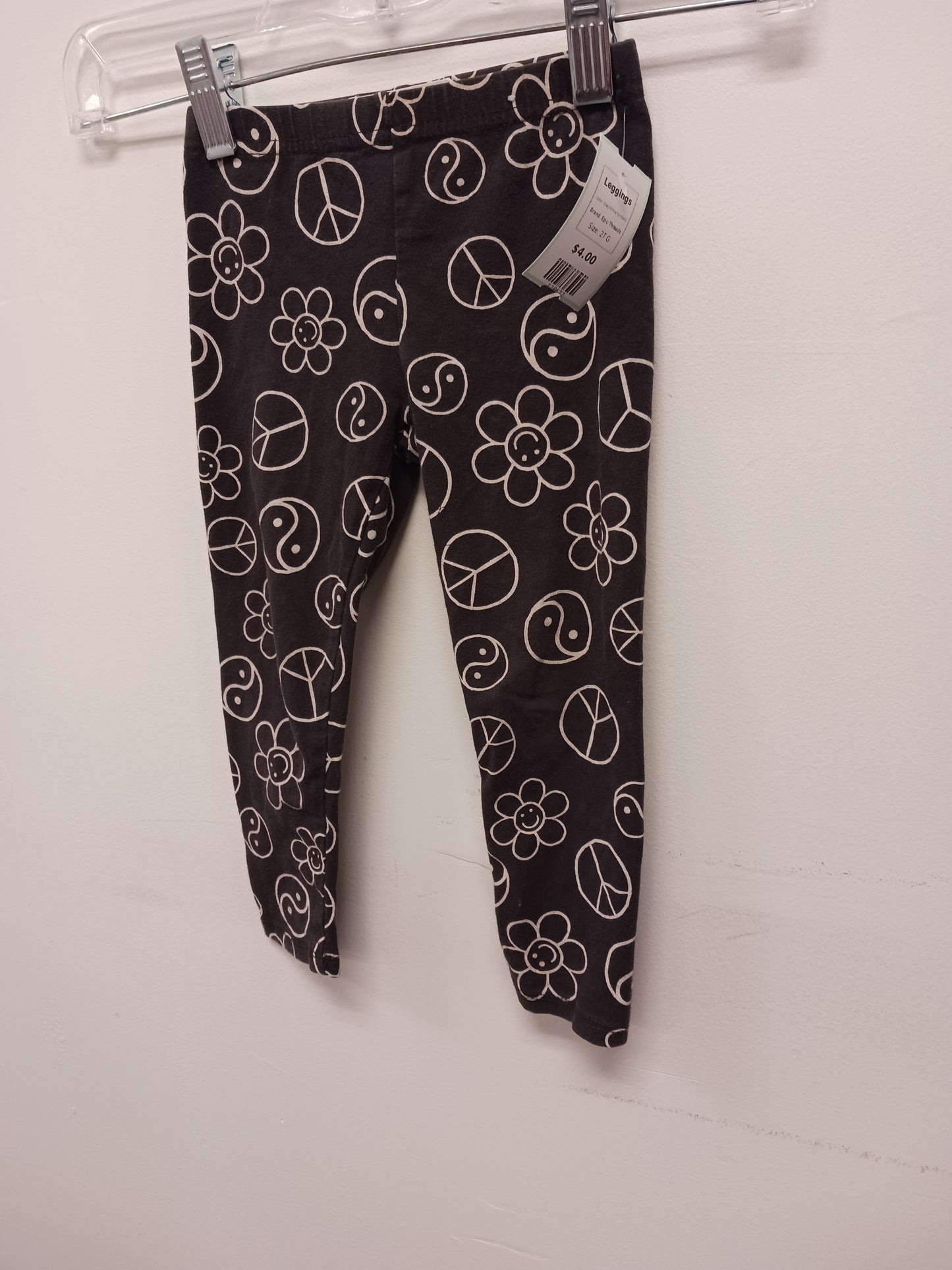 Grey/White Symbols Epic Threads Leggings, 2T G
