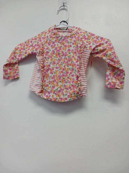 White/Orange/Pink Flower Jessica Simpson Swim Suit, 18M G
