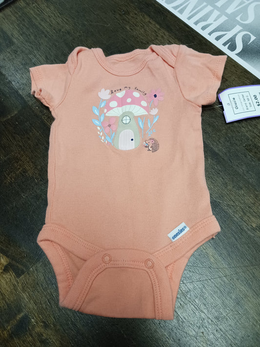 Orange Mushroom Gerber Onesie, NB G