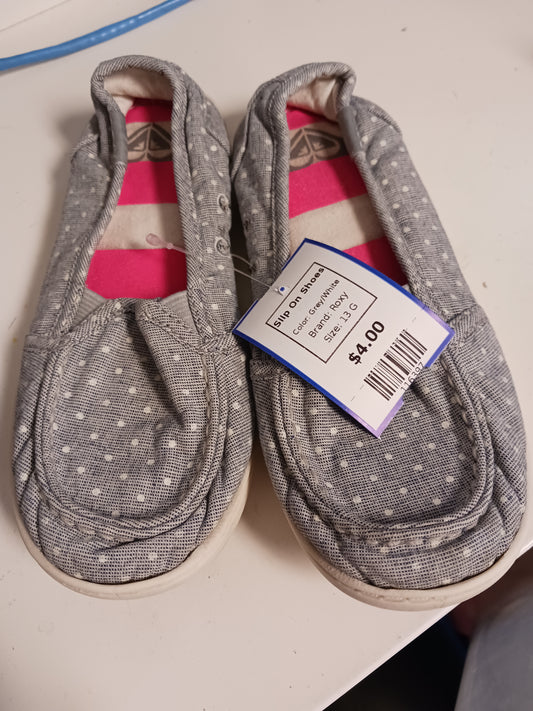 Grey/White Roxy Slip On Shoes, 13 G