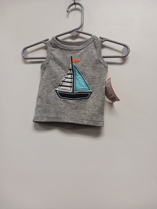 Grey Koala Baby Sail boat Tank Top, nb
