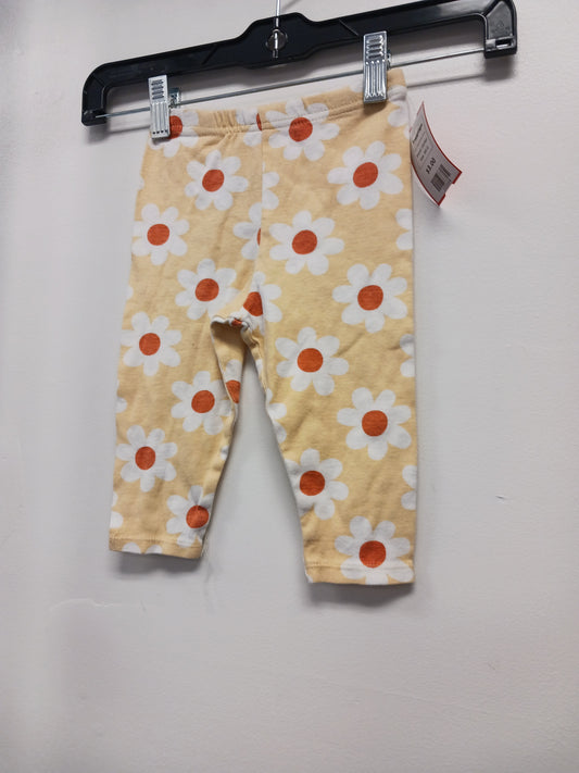 Yellow/White Flower Gerber Leggings, 6M G