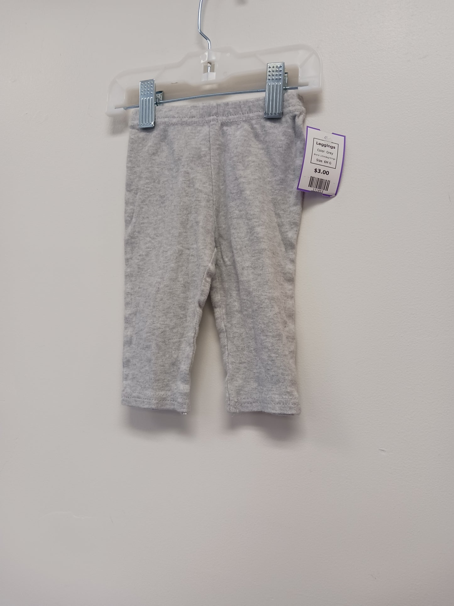 Grey Little Beginnings Leggings, 6M G