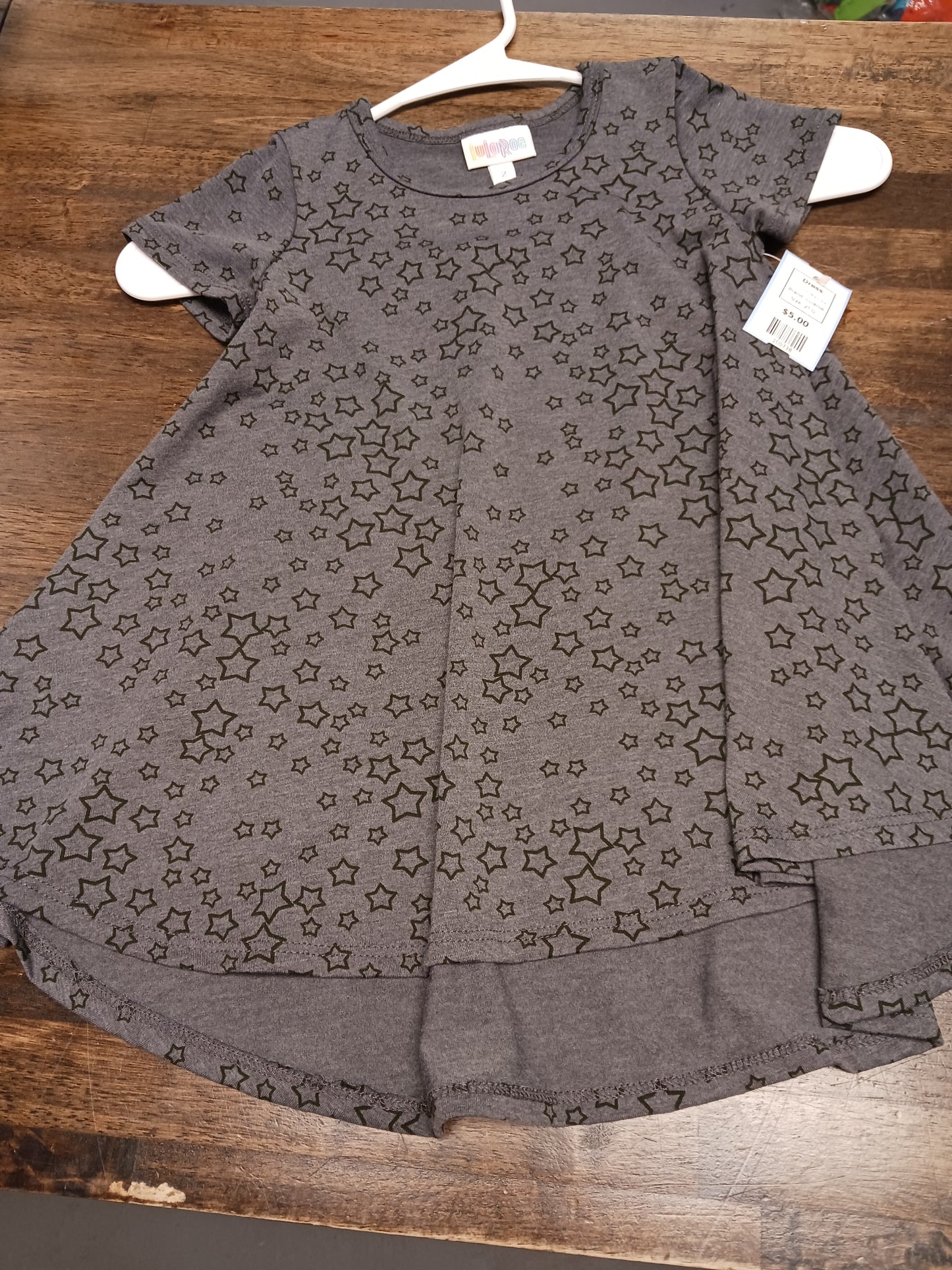 Grey/Black Star Lularoe Dress, 2T G