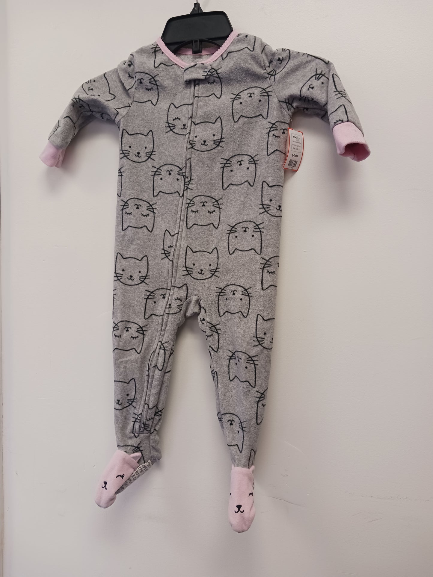 Grey/Pink Kitty Carters Sleeper, 18M G