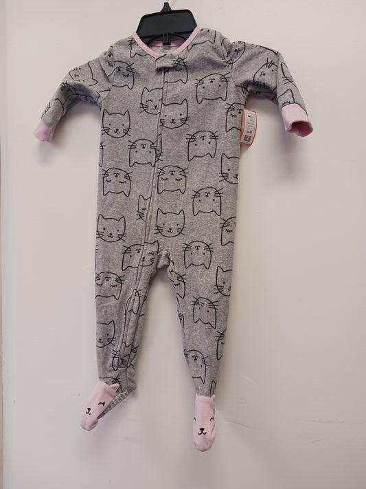 Grey/Pink Kitty Carters Sleeper, 18M G