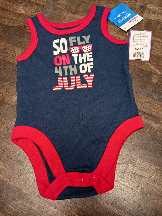 Navy/Red 4th Of July Way To Celebrate Tank Top Onesie, NB B