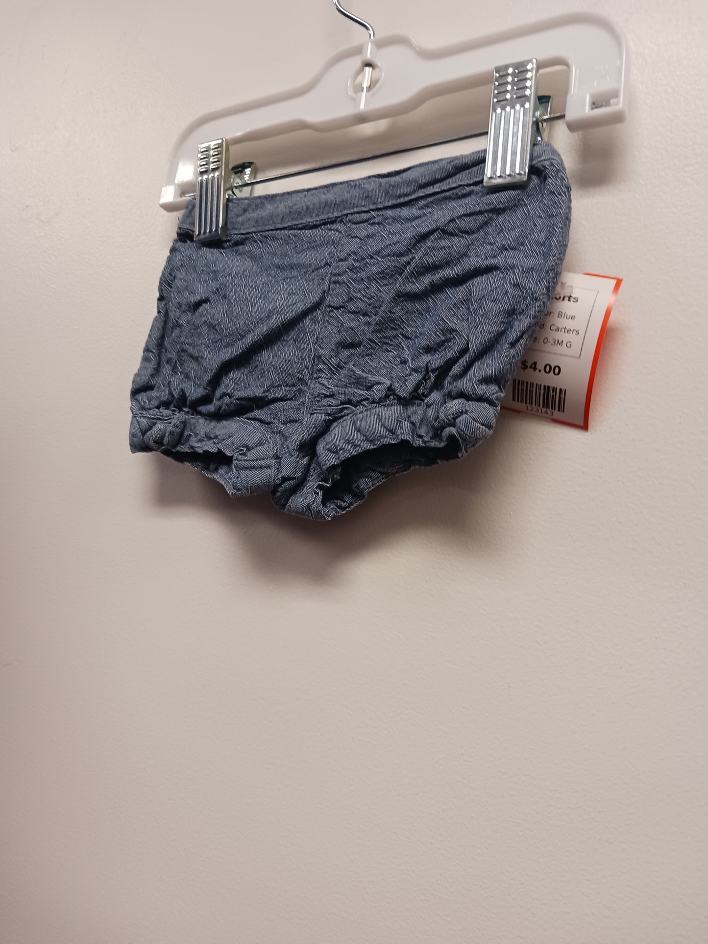 Blue Carters Shorts, 0-3M G