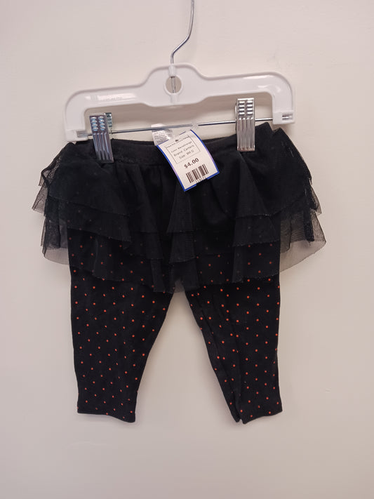 Black/Orange Carters Poka Dot w/tulle Pants, 9M G