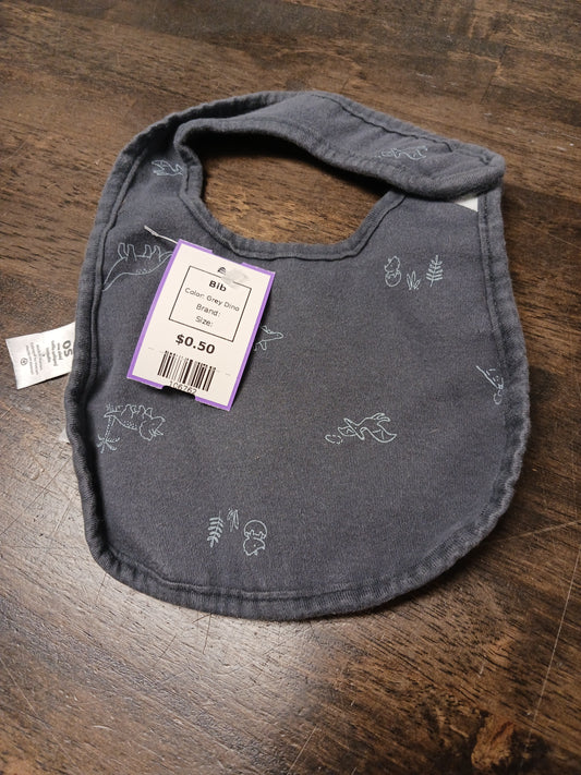 Grey Dino  Bib