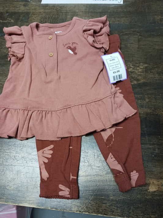 Brown Bird Carters Outfit, 6M G