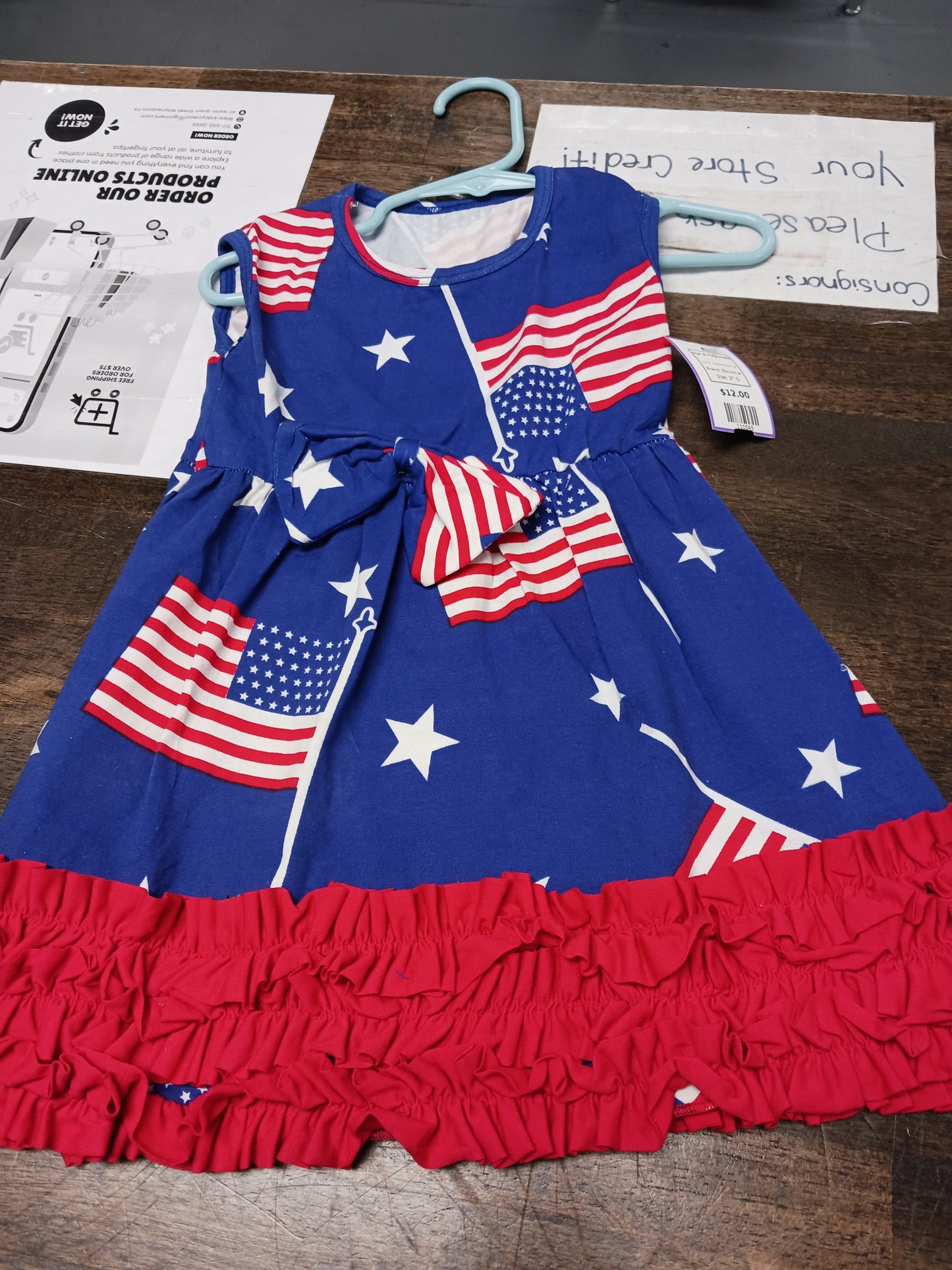 Red/white/blue Boutique Star & Flag Dress, 2T G