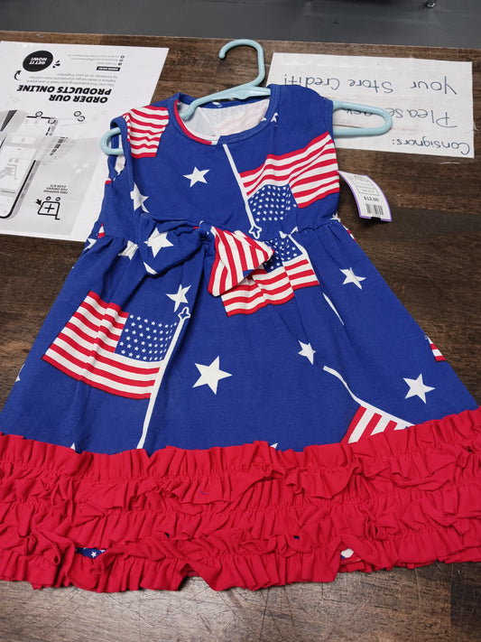 Red/white/blue Boutique Star & Flag Dress, 2T G