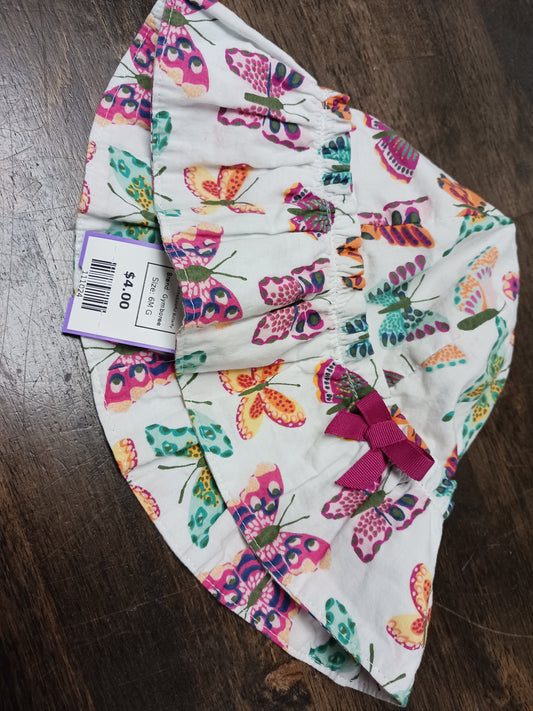 White/Colorful Butterfly Gymboree Sun Hat, 6M G
