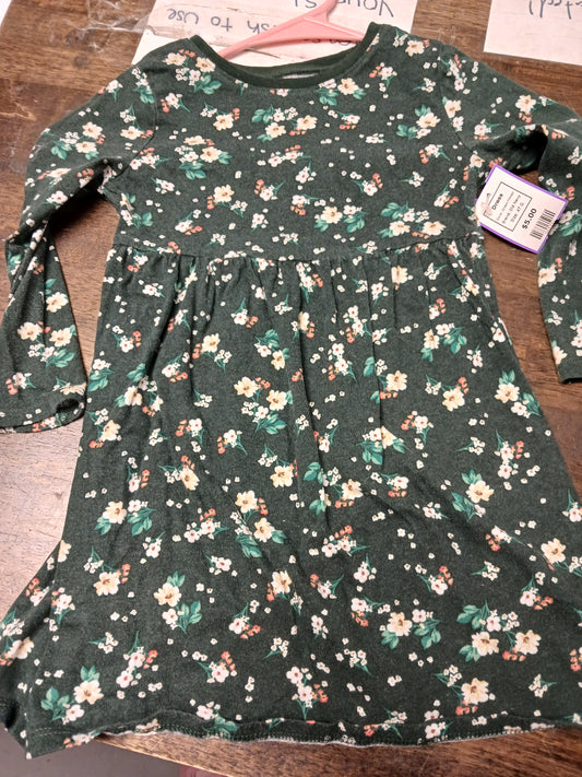 Green Flower Old Navy Dress, 4T G