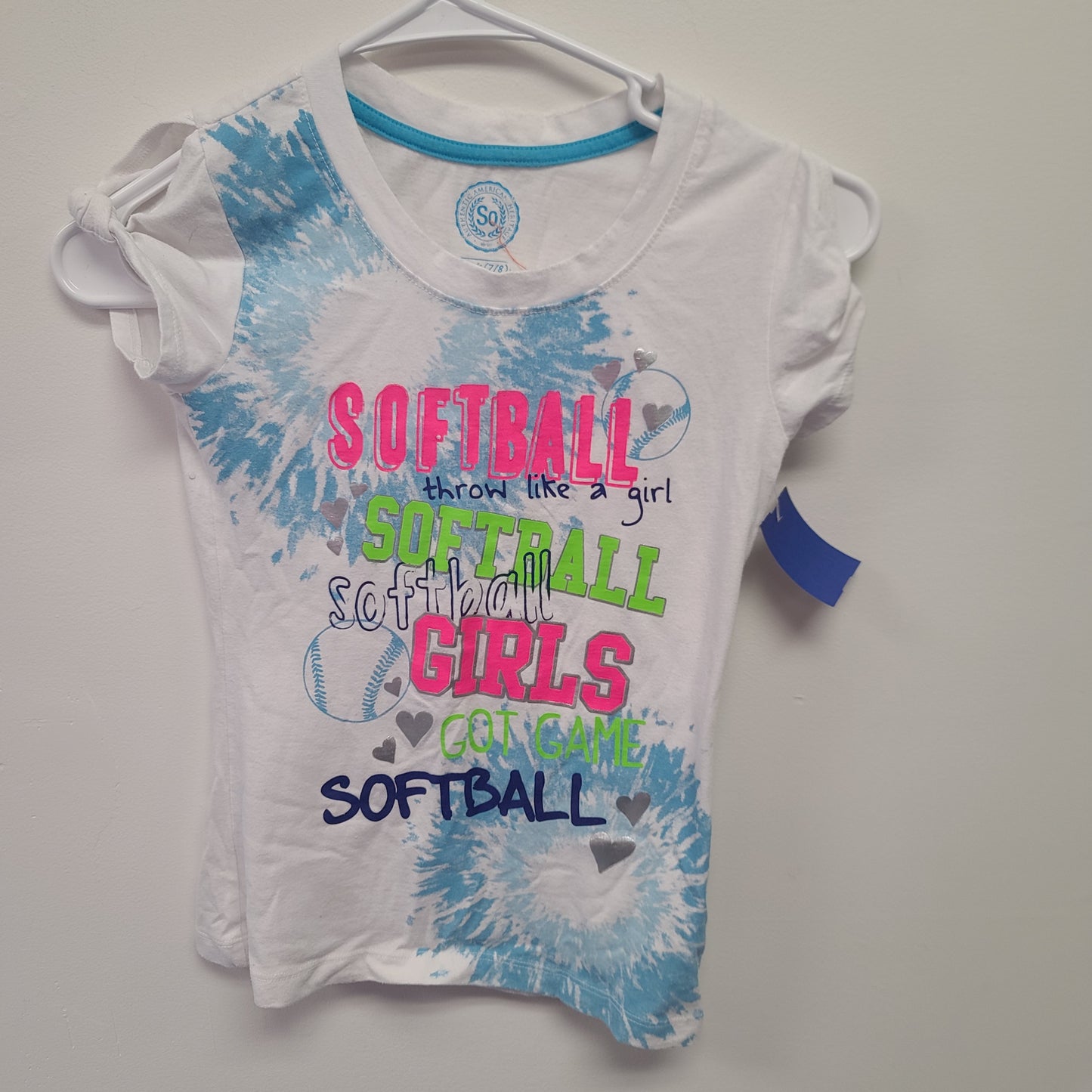 white SO Softball tshirt 7/8, 7 G