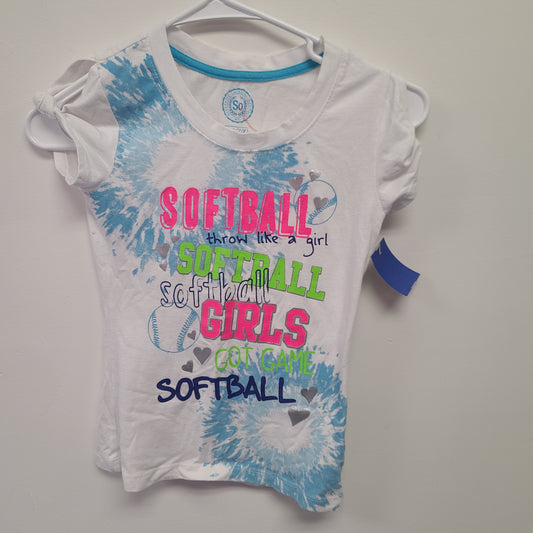white SO Softball tshirt 7/8, 7 G