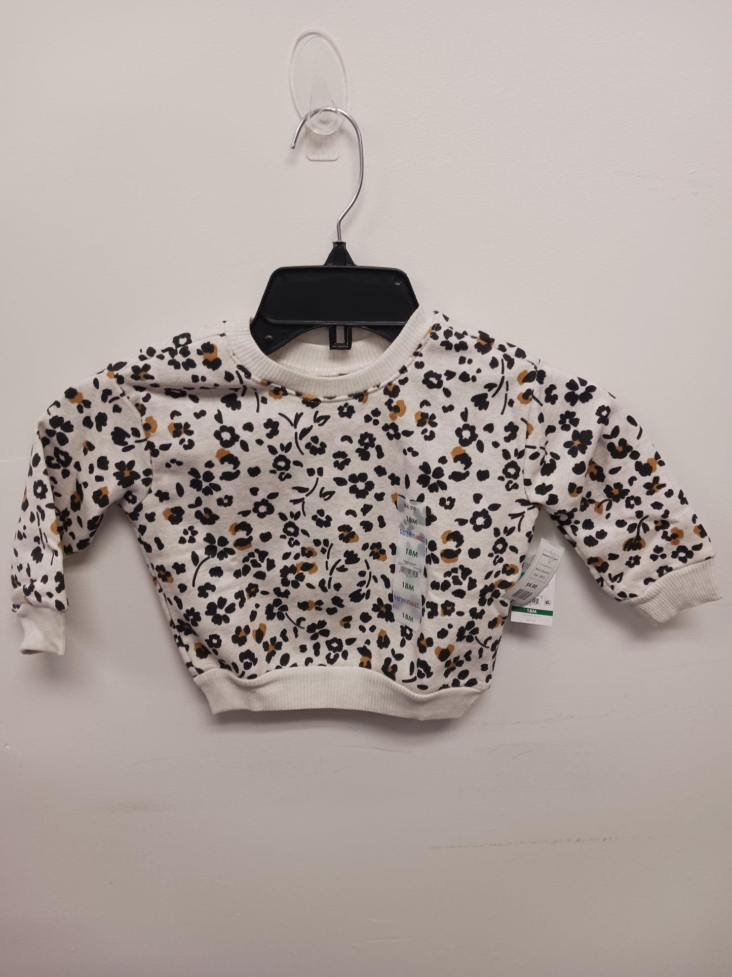 beige/black/brown Garanimals Flowered Sweatshirt, 18M G