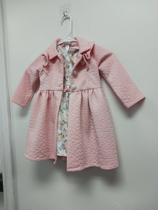 Pink/White Flower Little Lass Holiday Dress, 18M G