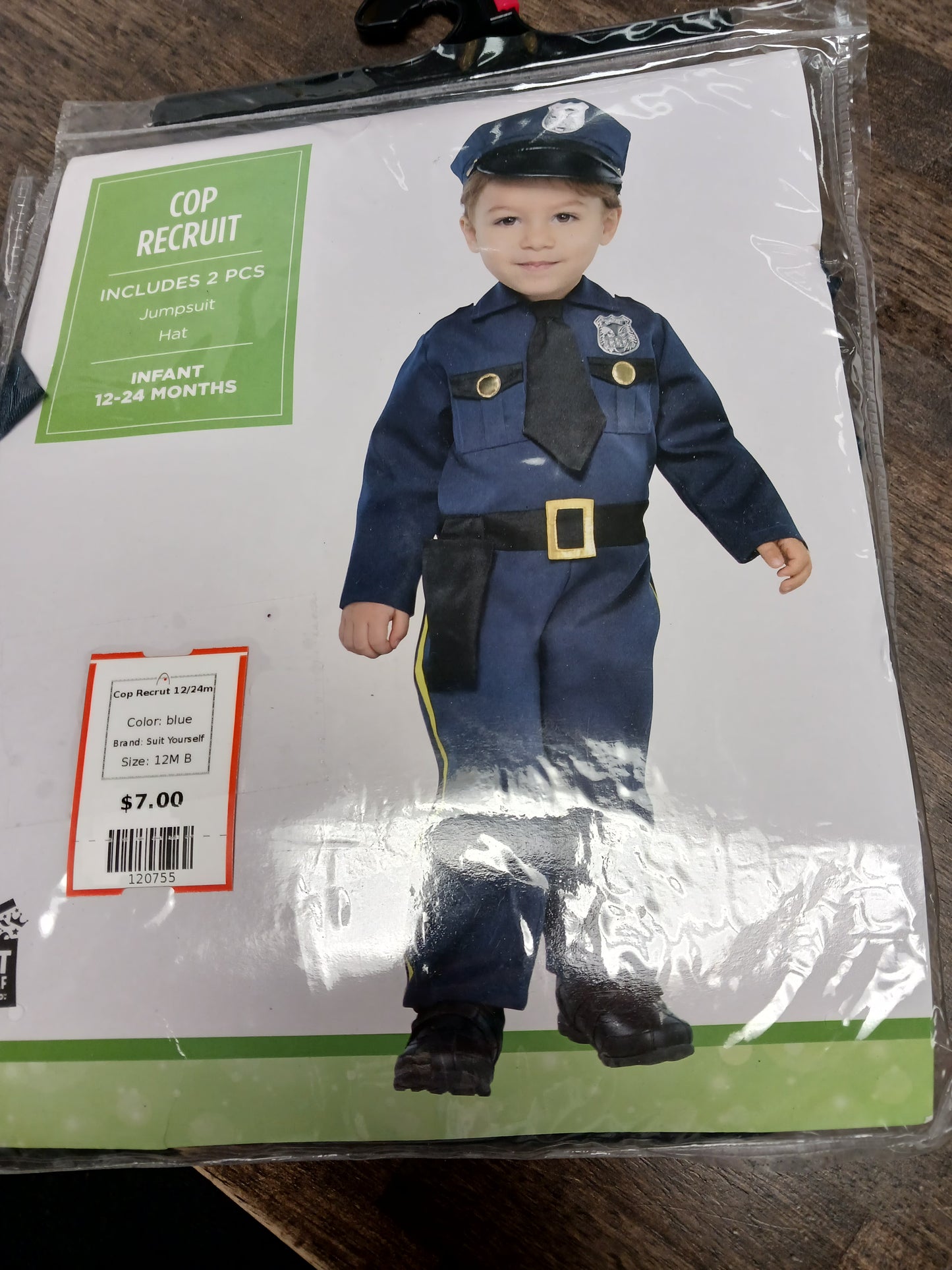 blue Suit Yourself Cop Recrut 12/24m, 12M B