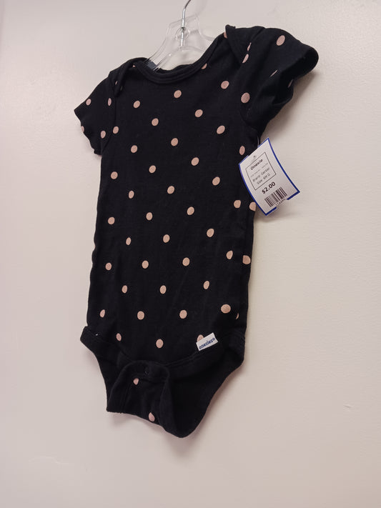 Black/Pink Polka Dot Gerber Onesie, 6M G