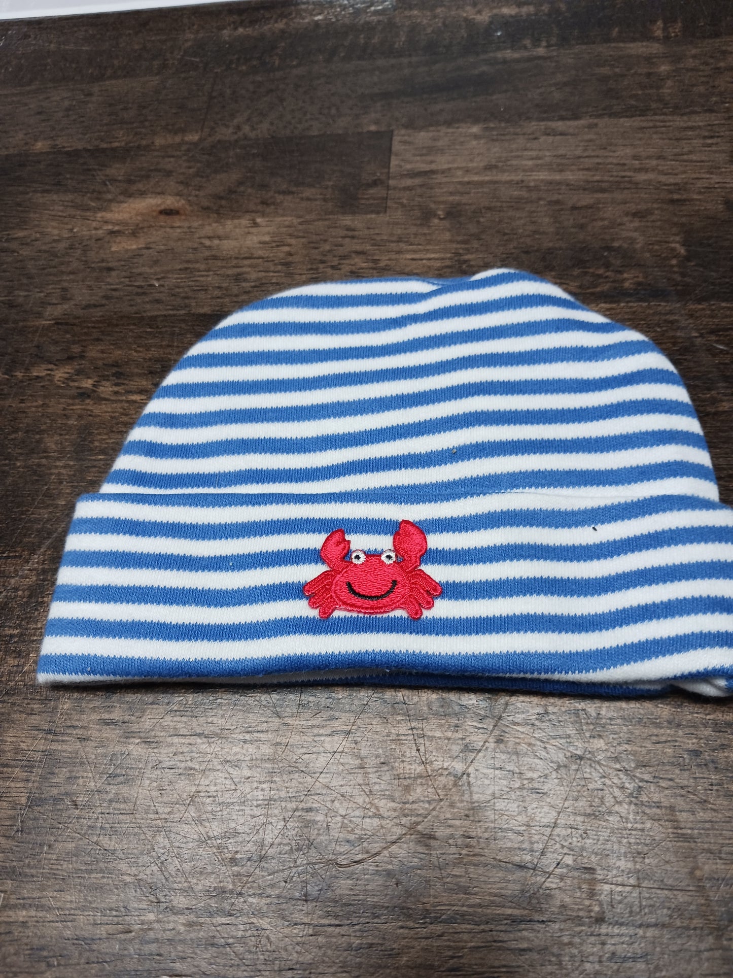 Blue/White/Red Crab  Hat, NB B