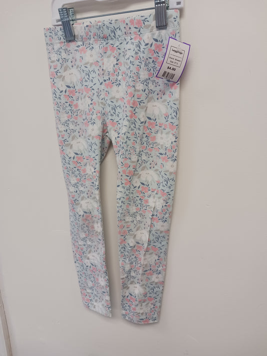 Blue/Pink/White Flower Btween Leggings, 5T G