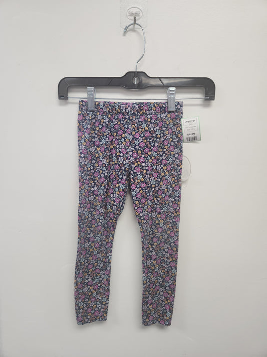 Navy/Colorful Flowers Jumping Bean Leggings, 5T G