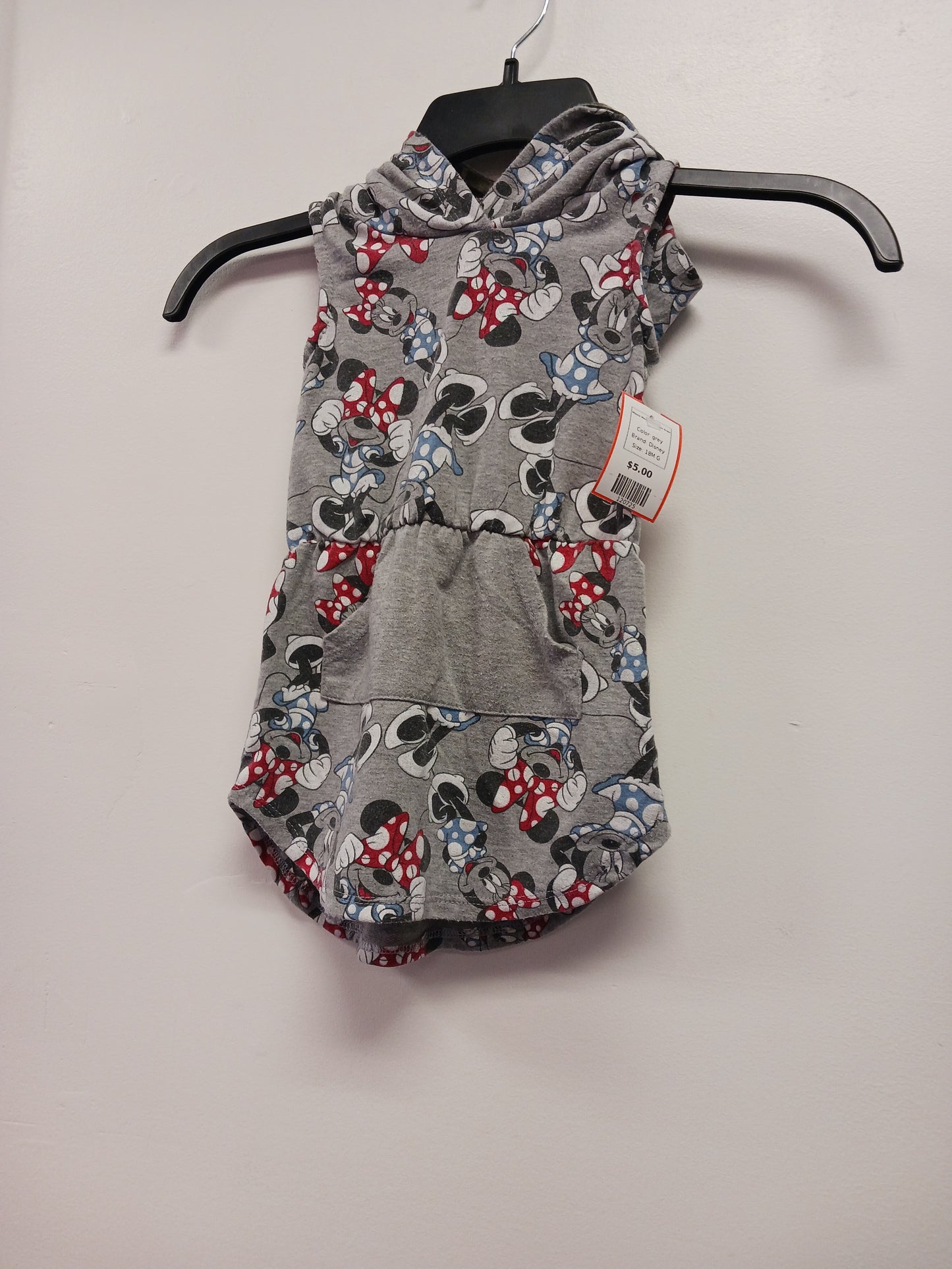 grey Disney Minnie Mouse Sleeveless Dress, 18M G