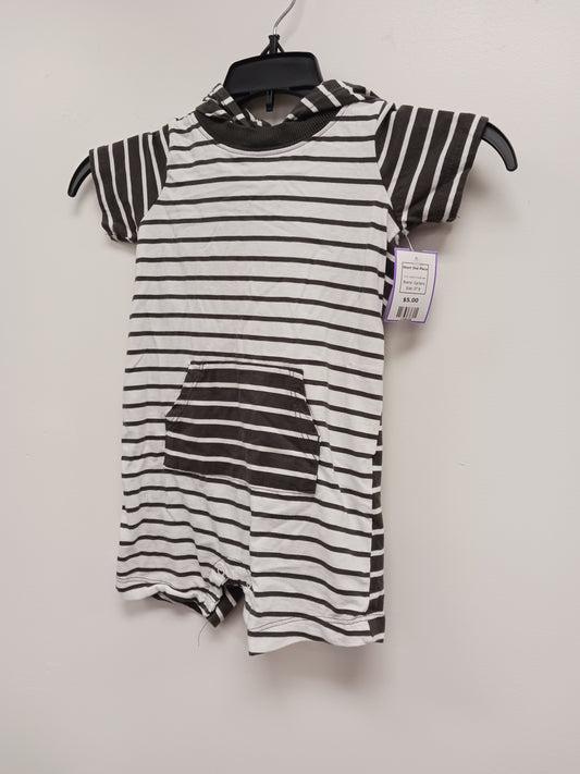 Grey/White Striped Carters Short One Piece, 2T B