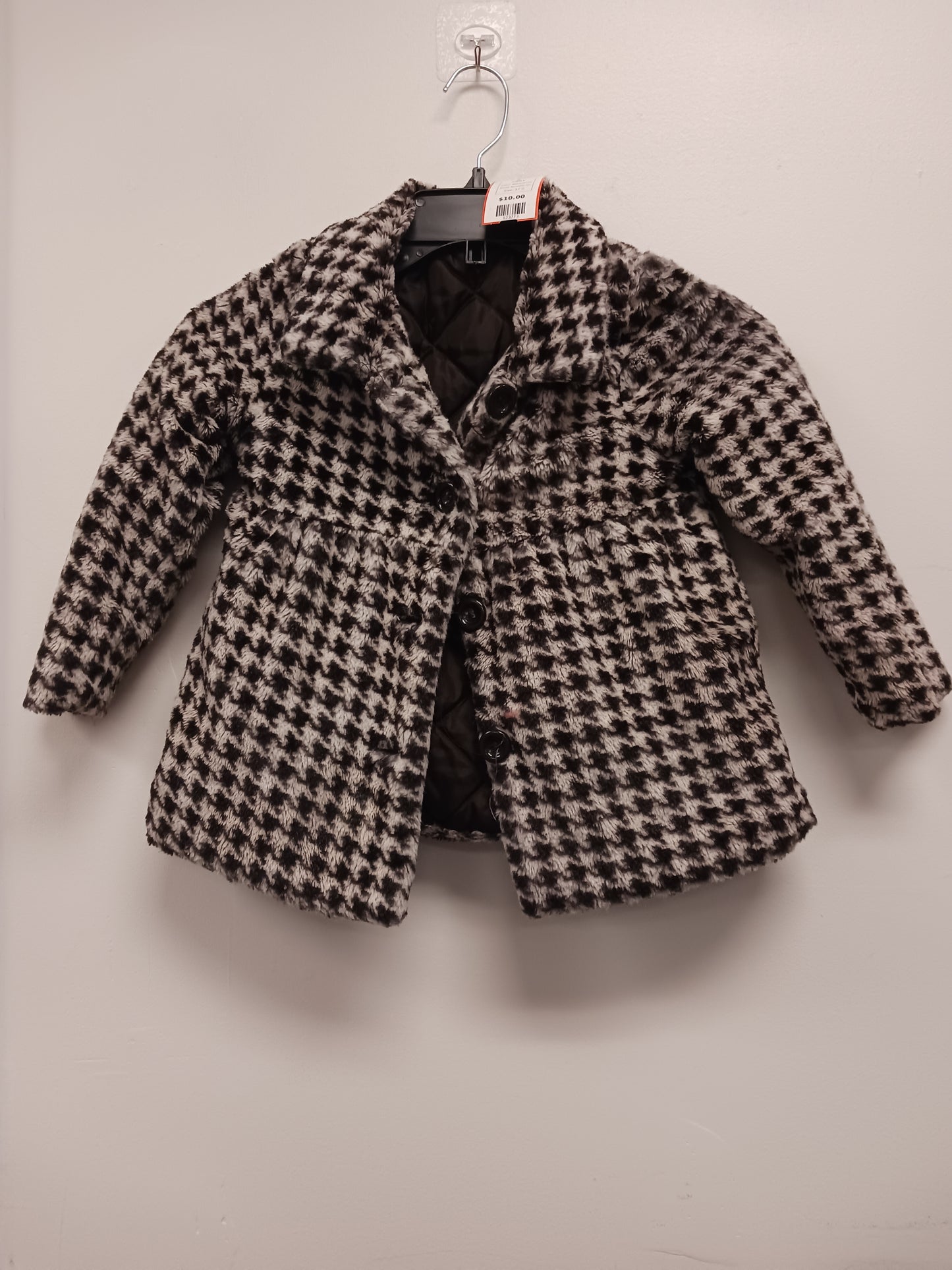 Black/White Nannette Girl Coat, 5T G