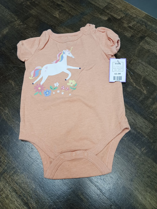 Orange Unicorn Garanimals Onesie, 12M G