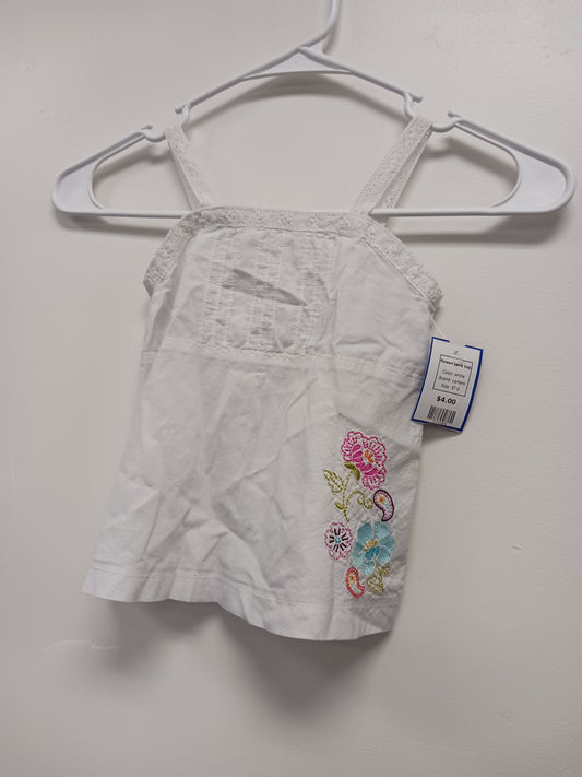 white carters flower tank top, 3T G