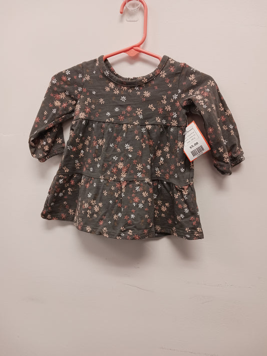 Grey/Pink Little Co. Flower Dress, 3M G
