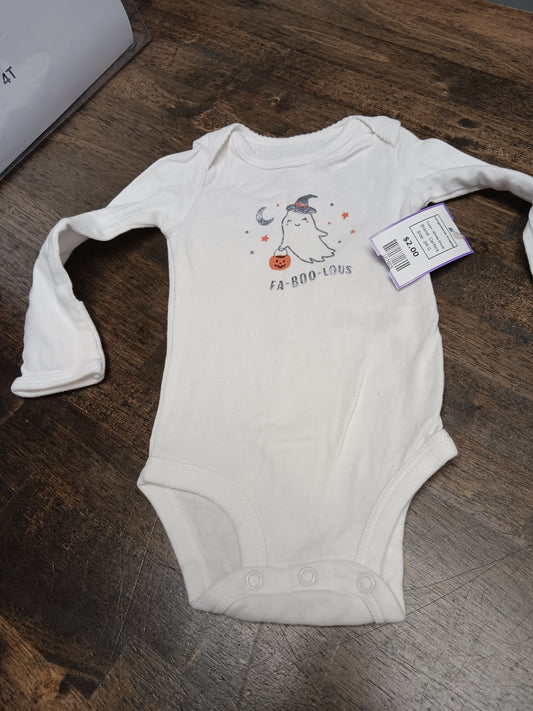 White Ghost Carters Longsleeve Onesie, 3M G