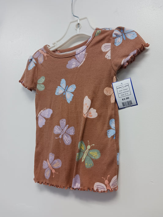 Brown granimals butterfly shirt, 2T G