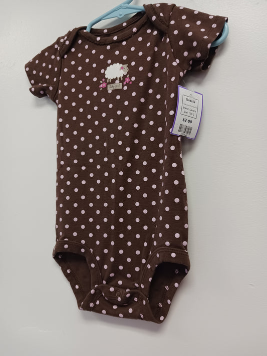 Brown/Pink Polka Dot Carters Onesie, 12M G