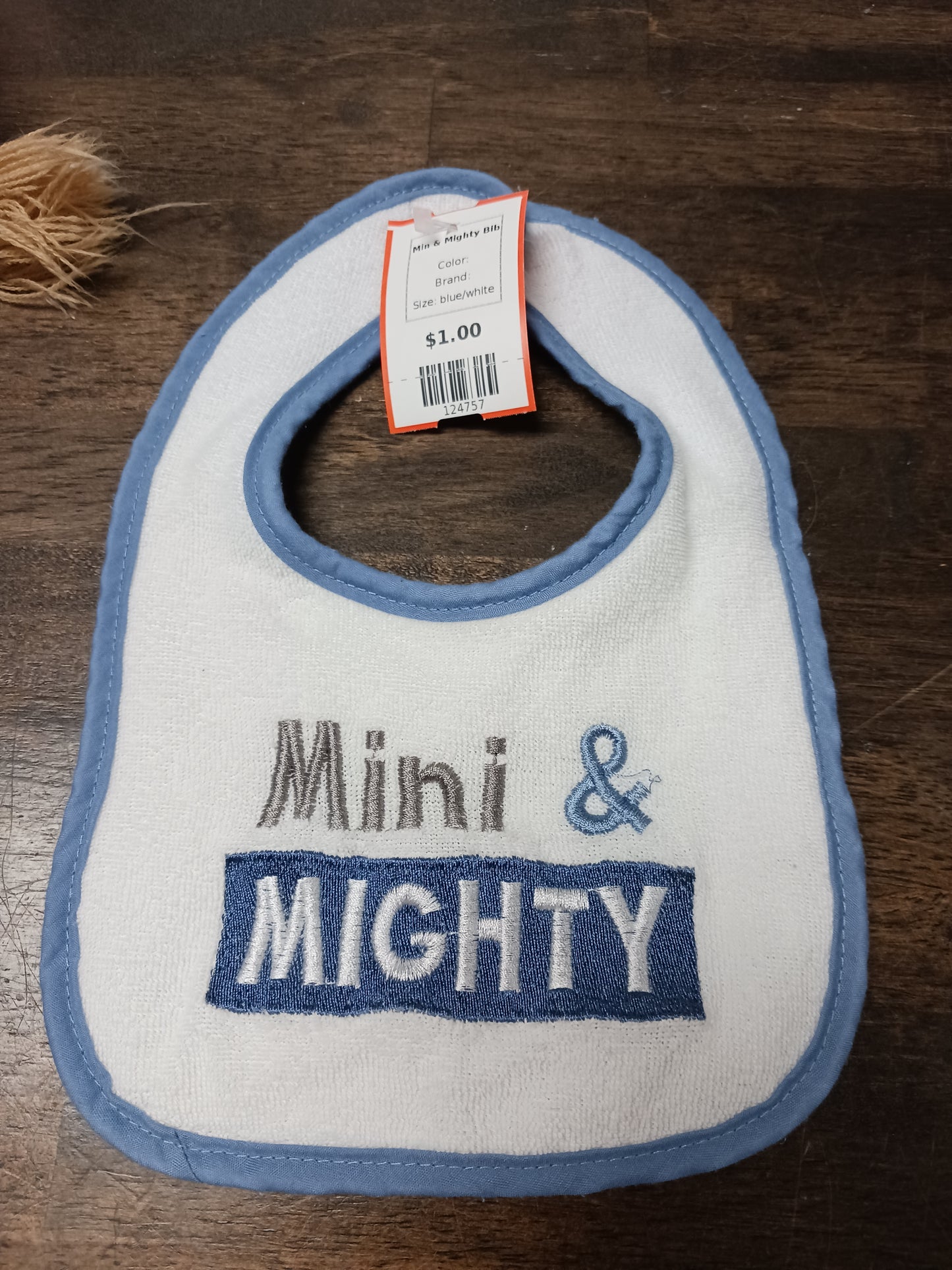 Min & Mighty Bib, blue/white