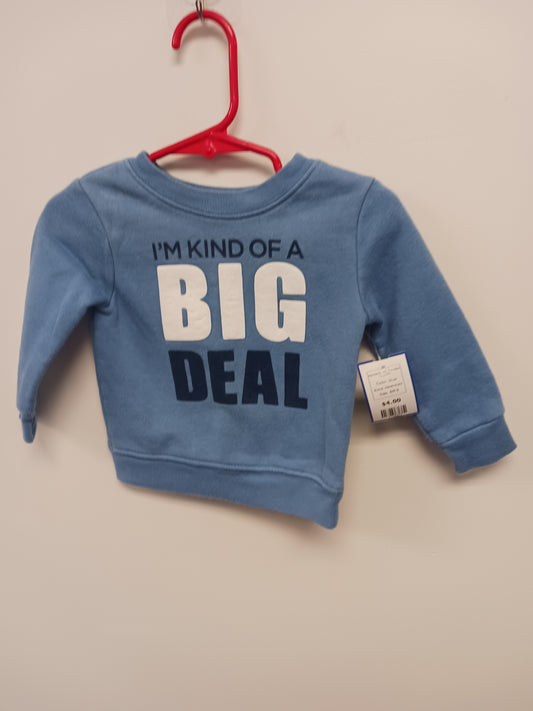 blue Garanimals Big Deal Sweat Shirt 6/9m, 6M B