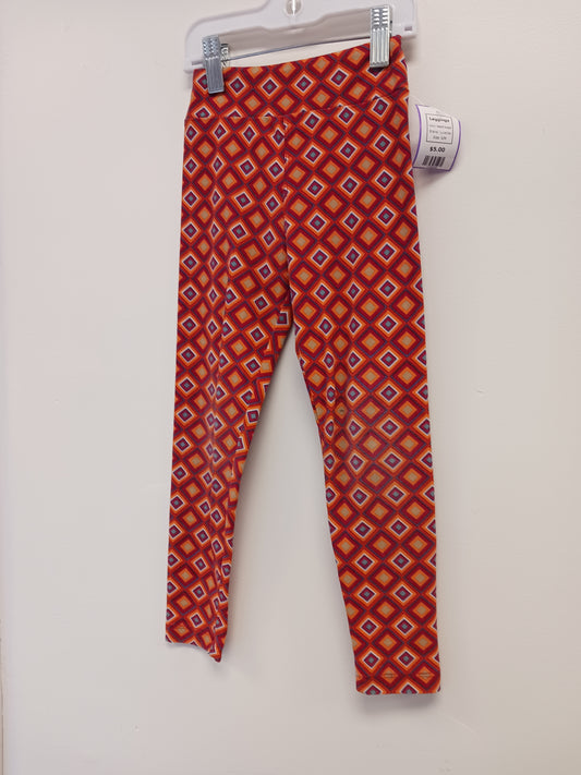 Red/Orange Lularoe Leggings, S/M