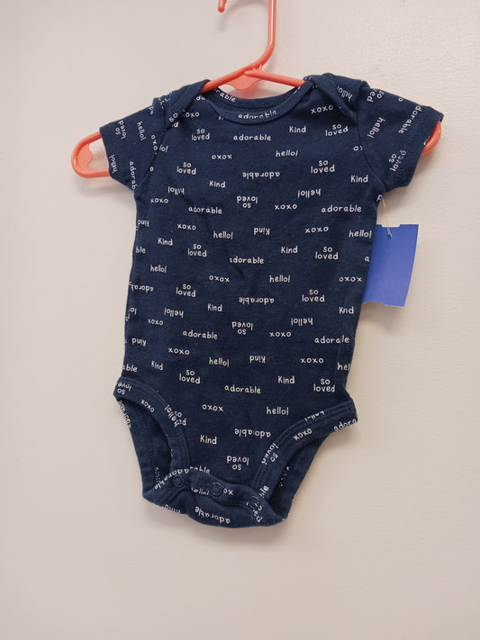 Navy/White Carters Onesie, 3M B