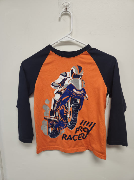 Orange/Blue 365 kids Long Sleeve Motorcycle shirt, 7 B